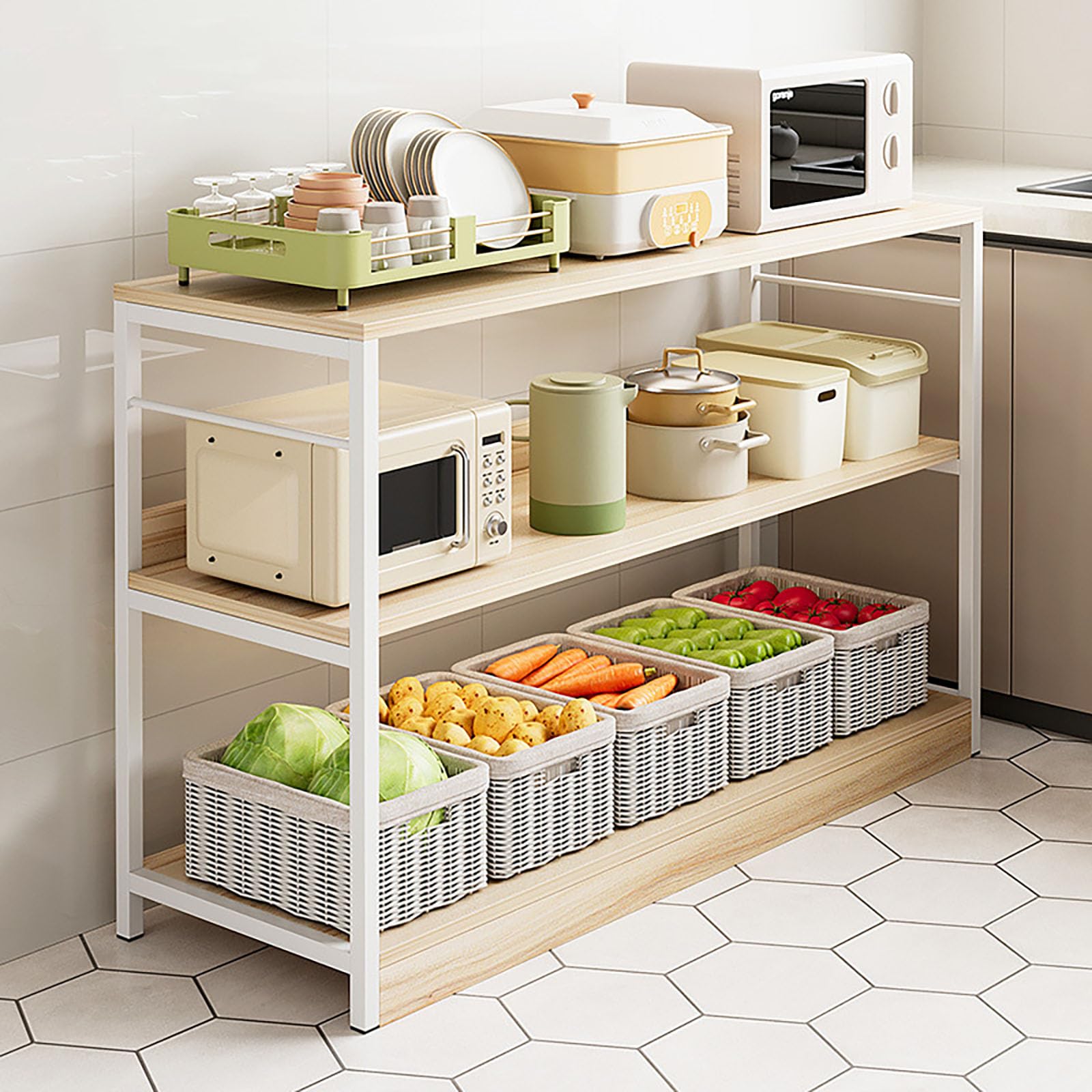 Amazon.com: JSLJJBD Kitchen Storage Shelf,Microwave Stand,Multi